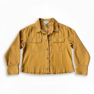 Rachel Zoe Mustard Yellow Linen Utility Jacket Button Front Women’s Medium